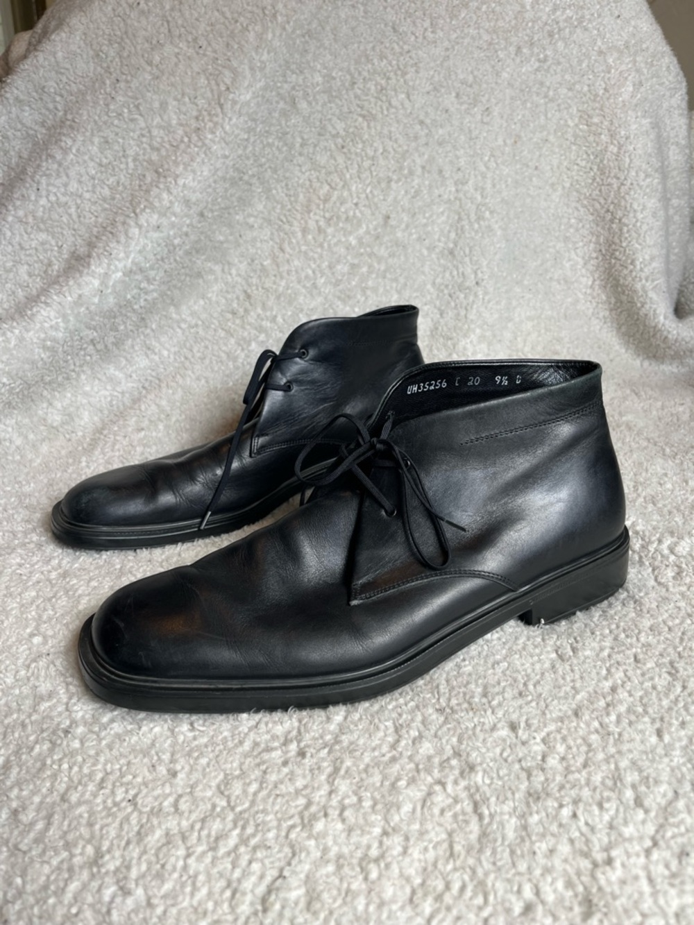 Men's Black Leather Boots by Ferragamo